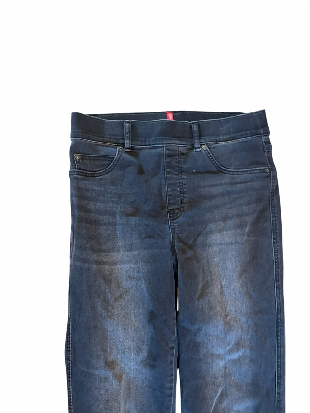 Spanx Straight Leg Washed Black Pull On Jeans Medium - Picture 4 of 5